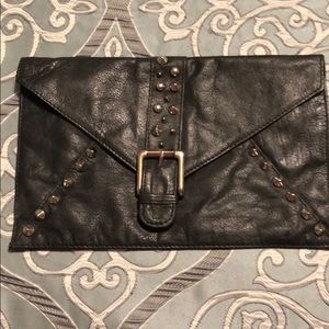 Black studded clutch